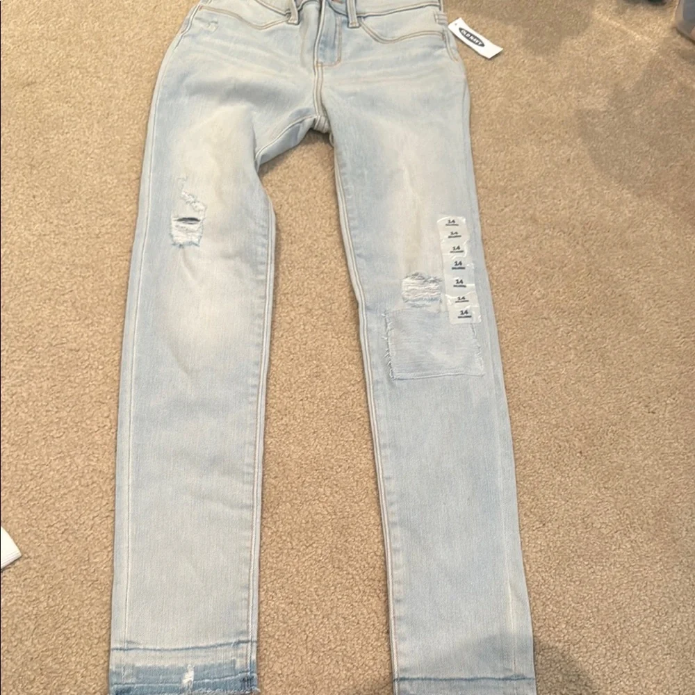 Old Navy Blue ballerina distressed jeans